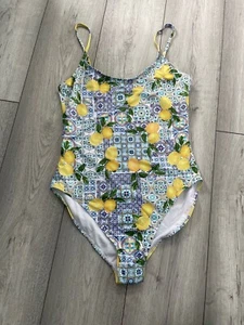 LEMON PRINT SWIMSUIT..BRAND NEW..RECYCLED PLASTIC..SIZES 8-20 - Picture 1 of 2
