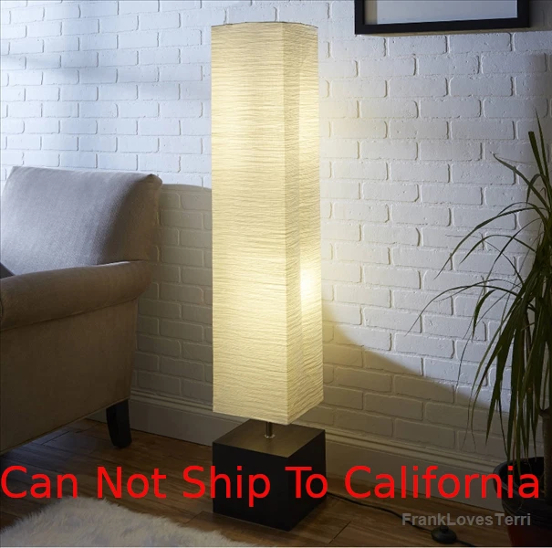 Modern 58" Square Rice Paper Floor Lamp Wood Finish Living Room Office Decor