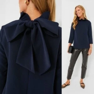 Biesen NEU Navy Faye Preppy Schleife Rüschenkragen 3/4 Arm Bluse Gr. M - Bild 1 von 9