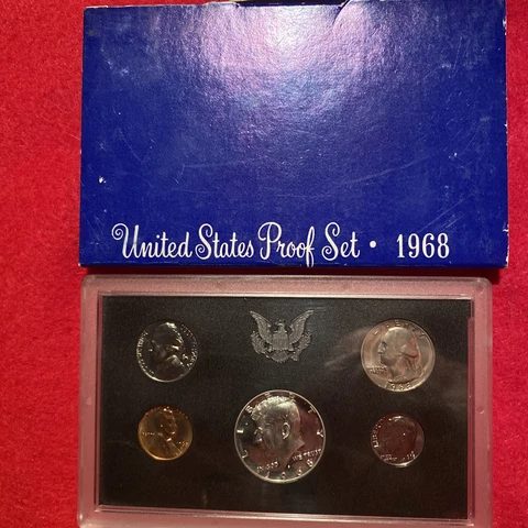 1968-S US MINT PROOF SET SILVER HALF DOLLAR CHOICE BU TONED CLAD COINS Cover
