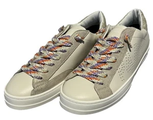 P448 John Sneaker scarpa bassa donna 9,5/40 euro bianco grigio glitter fine NUOVA - Foto 1 di 11