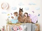 Watercolor Princess Prince Horses Butterfly Wall Decal Girl Room Nursery Sticker