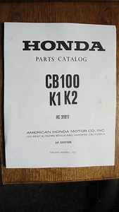 HONDA CB100 K1 K2 PARTS CATALOG MANUAL 1ST EDITION NOVEMBER 1972 PHOTOCOPY - Picture 1 of 2