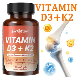Vitamin D3+K2 Softgels 10000 IU -Extra Strength D3 K2 Supplements,Immune Health - Picture 1 of 16