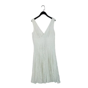 JS Collections White Sleeveless Lace A Line Dress - Size 10 - Picture 1 of 19