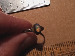 Anillo Vintage Plata de Ley 925 Piedra Iridiscente Multicolor Talla 6.75 - Imagen 1 de 9