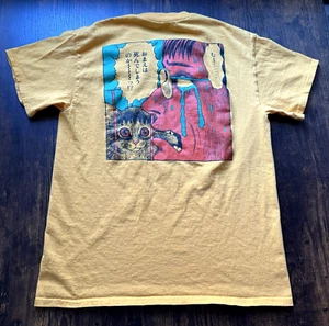 T-Shirt Yon & Mu Katze Tagebuch Gr. M gelb Anime japanische Grafik Junji Ito lustig - Bild 1 von 7