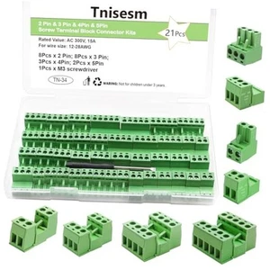  21Pcs Screw Terminal Block Connector Kit 5.08mm Pitch 21Pcs - Connector Kit - Picture 1 of 7