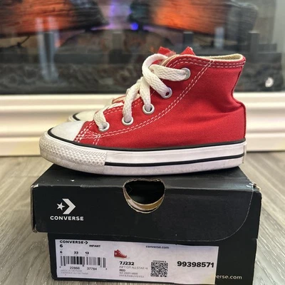 Rojo Alto Top Infantil Converse Talla 6 All Star Usado con Caja  Foto 1 de 4