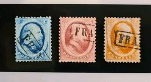 NETHERLANDS 1864 King William III Set Of 3 USED - Picture 1 of 2