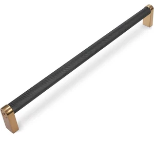 Paquete de 10 manijas de gabinete de cocina de 10 pulgadas (254 mm) negro y bronce champán - Imagen 1 de 6