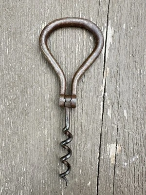 Antique Corkscrew Forged Steel Folding Traveling Pocket Wine Opener Large  5” - Image 1 of 4