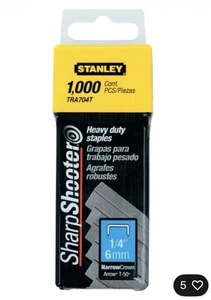 Stanley TRA704T Sharp Shooter Narrow Staples 1/4 in. L 1000 pk - Picture 1 of 1