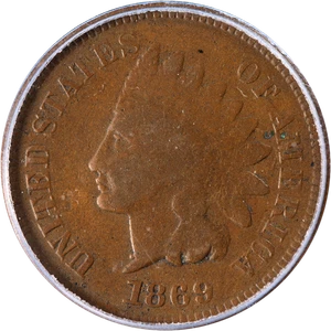1869 Indian Cent ICG VG8 Great Eye Appeal Nice Strike - Picture 1 of 4
