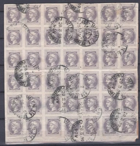 1867 Zeitungsmarke Briefstück mit 42 Stück der Nummer 42 - Bild 1 von 2