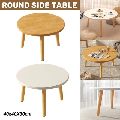 Small Round Side Table Solid Wood Durable Anti-Slip for Living Room Bedroom Use - image 1 of 4