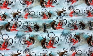 50 cm Sommersweat Lustig Weihnachtsmann Reh XMAS In XL Überbreite 180cm - Bild 1 von 4