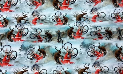 50 cm Sommersweat Lustig Weihnachtsmann Reh XMAS In XL Überbreite 180cm - Bild 1 von 4