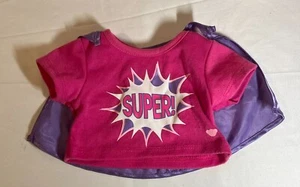 Build A Bear (BaB) Clothing - Pink & Purple  Super Shirt with Cape - Picture 1 of 2
