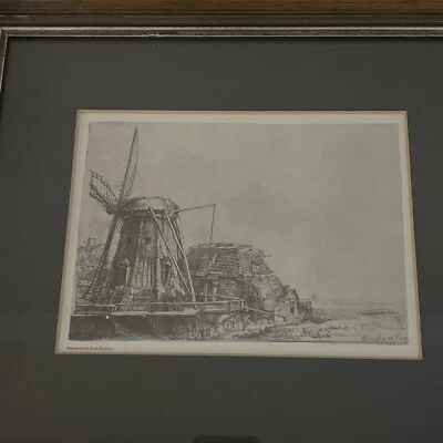 Reproducción enmarcada del grabado The Windmill de Rembrandt. Foto 1 de 4