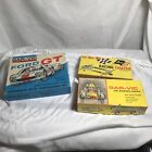 Vintage 1960er Jahre Gar Vic Slot Auto Boxen mit einigen Teilen