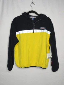 NWT VTG NAUTICA COMPETITION MULTI-COLOR 1/4 ZIP FLEECE HOODIE SZ M #X457 - Picture 1 of 2
