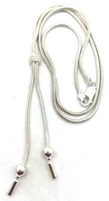 Hermoso collar de cadena de serpiente de 27"" de largo Milor Italia de plata de ley/925 Foto 1 de 4