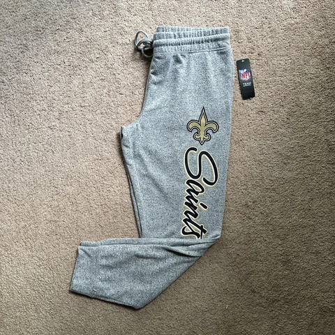 NFL New Orleans Saints Sweatpants Men's Sz XL Fleece Stretch Drawstring Grey Cover