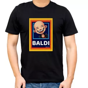 T-shirt drôle BALDI personne chauve cadeau papa Noël cadeau anniversaire tee top noir - Photo 1 sur 2