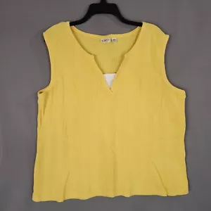 Cato Wopmen's Pullover Tank Top Sleeveless V-Neck Yellow Size 26/28W - Picture 1 of 7