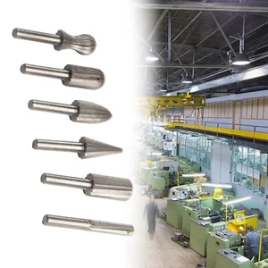 6 Pcs Tungsten Steel Carbide Burrs For Rotary Drill Bit Die Grinder 6mm Shank PO - Picture 1 of 24