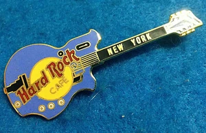 NEW YORK CITY BLUE CLASSIC NATIONAL GLENWOOD 95 HRC GUITAR Hard Rock Cafe PIN - Picture 1 of 1