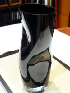 Orrefors amorphic black art glass vase - Picture 1 of 7