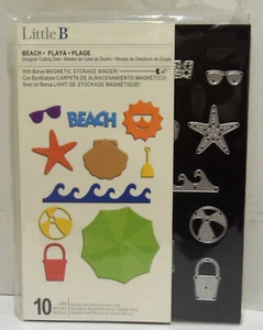 NEW Little B Beach Die Cutting Dies Sand Sun Umbrella Sunglasses Pail Shovel - Picture 1 of 2