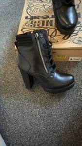 black heeled ankle boots size 3 - Picture 1 of 6