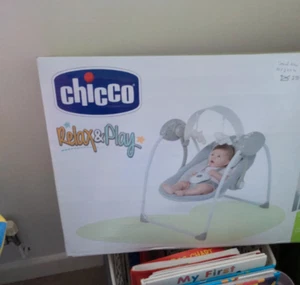 Brand new in box, Chicco Relax and Play baby swing. Box is unopened. - Picture 1 of 4
