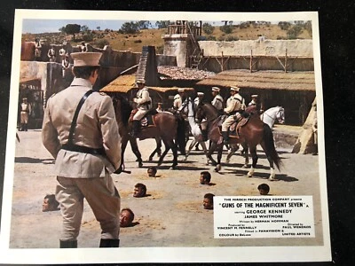SET OF EIGHT VINTAGE LOBBY CARDS FROM THE  MOVIE ‘GUNS OF THE MAGNIFICENT SEVEN - image 1 of 4