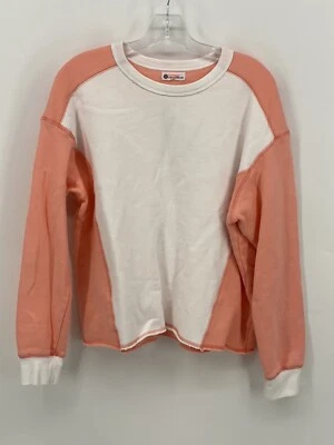 Sundry Preowned Color Block Sweatshirt Women M (2) Peach White Pullover Crew - Image 1 of 4