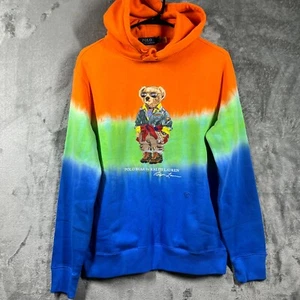 Polo Bear Ralph Lauren Hoodie Men's Small Pullover Fleece Tie-Dye Sweater - Bild 1 von 9