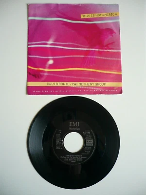 David Bowie This Is Not America 7" Vinyl UK 1985 EMI Mispress B-Side Single - Image 1 of 4