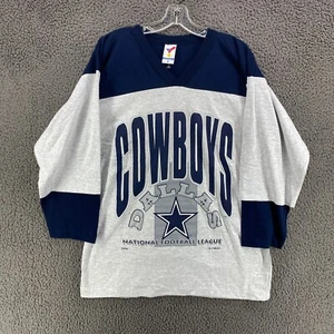 Vintage Dallas Cowboys 1992 Artex 3/4 Sleeve Raglan Jersey Style T Shirt Large - Picture 1 of 13