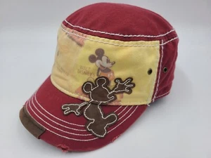 Women Mickey Mouse Walt Disney Parks Cadet Military Army Adjustable Hat Cap Red - Picture 1 of 13