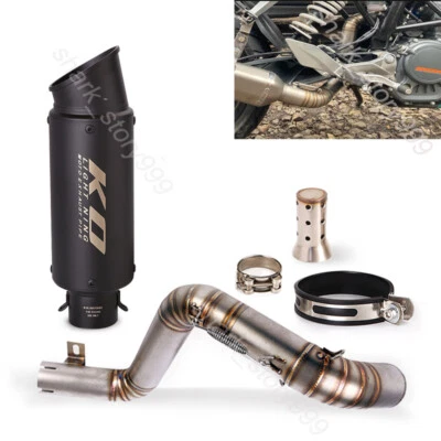 Tubo de escape medio deslizamiento 51 mm silenciador escape modificado para DUKE 390 200 2012-2016 Foto 1 de 4