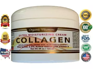Collagen Cream For Face Neck Pure Collagen Anti Wrinkle Facial Cream 4FL OZ - Picture 1 of 12