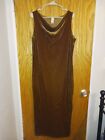CW Vintage 90's  Brown Maxi Length Crushed Velvet Dress Size X- Large