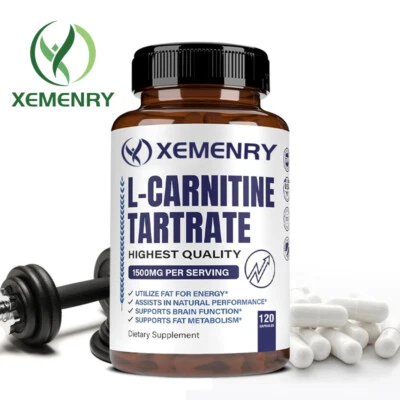 XEMENRY Tartrato de L-Carnitina 1500mg - Pérdida de peso, quema de grasa, salud muscular