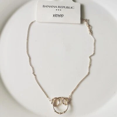 16" Banana Republic Rhinestone Collar Necklace Gift Fashion Women Party Jewelry - Image 1 of 3