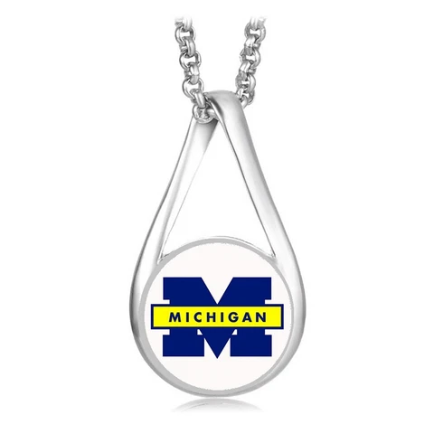 Michigan Wolverines Womens Sterling Silver Necklace Gift D28LW Cover