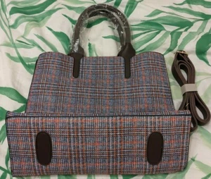 Stripes Canvas Large Tote Shoulder Handbag EASY CLEAN BRAND NEW - Picture 1 of 5