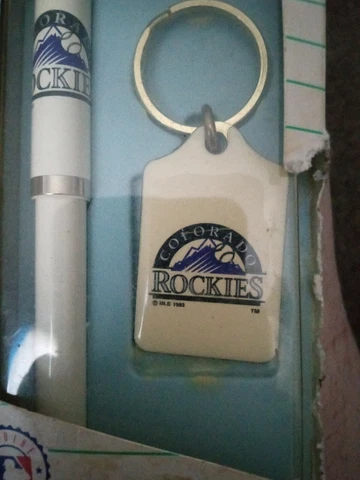 Double Play  Colorado Rockies  inaugural year Key Ring And Pen Set .crownmark Cover